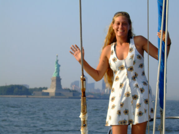 Lisa in New York harbor Aug 2007